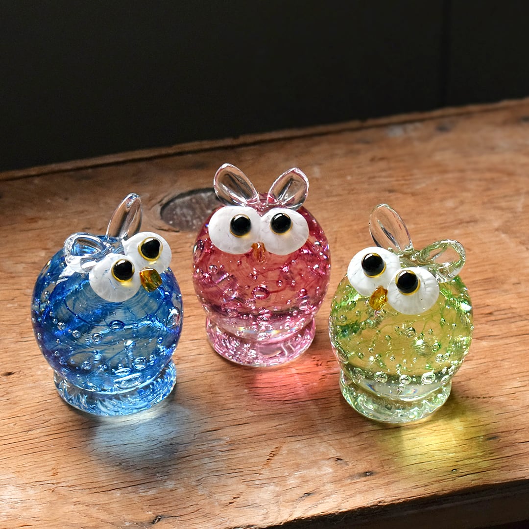 フクロウ 置物 T | 能登島ガラス工房
